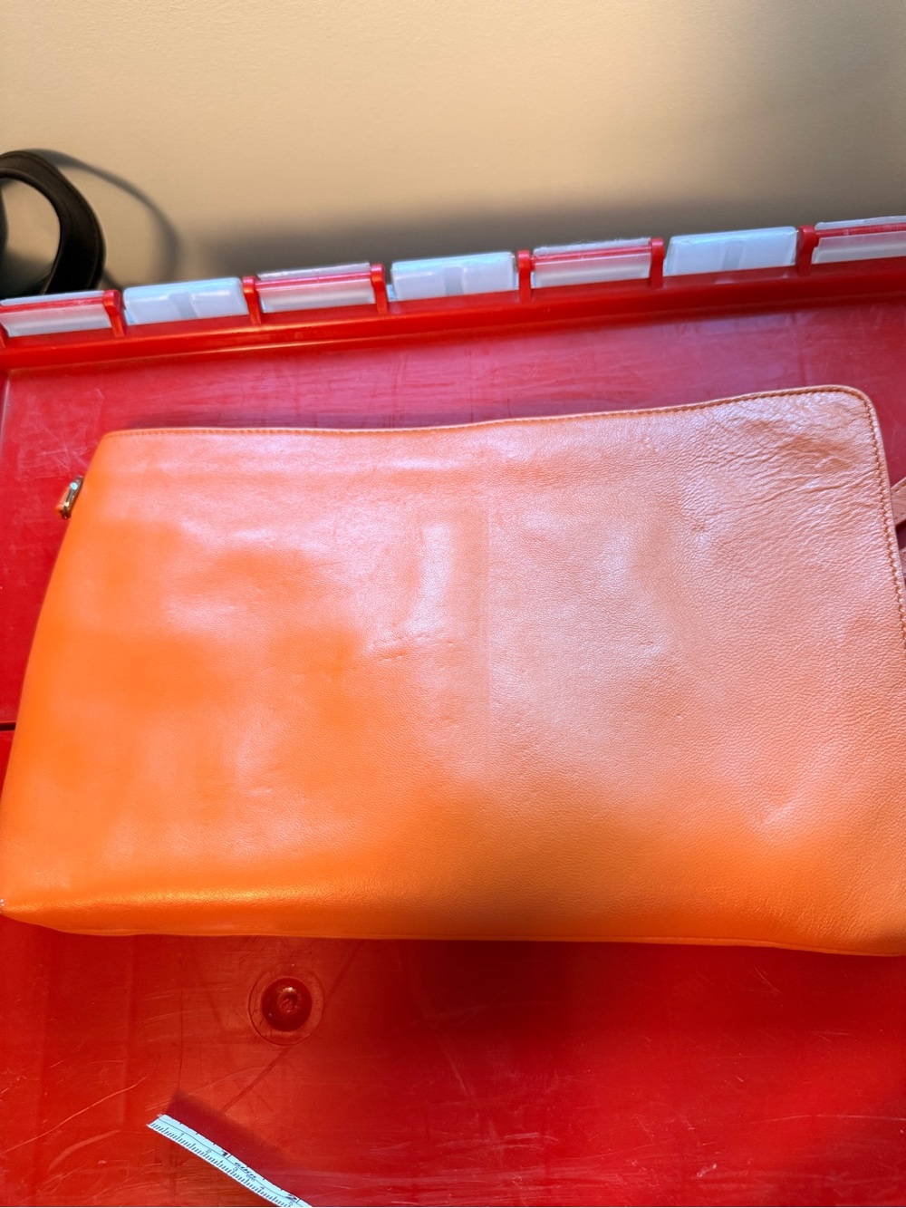 Danier Orange Leather Crossbody Bag